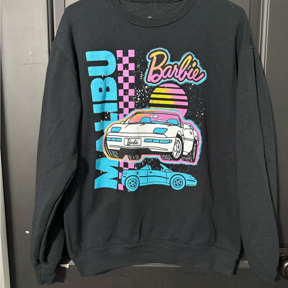 Barbie Black Malibu Graphic Crewneck Sweater
